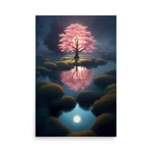 Enchanting Reflections Poster: Tree of Life in Pond